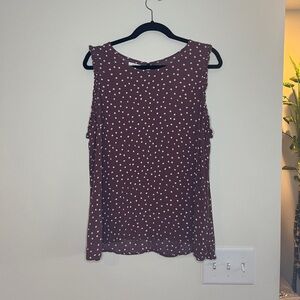 Maurices Burgundy Polka Dot Blouse